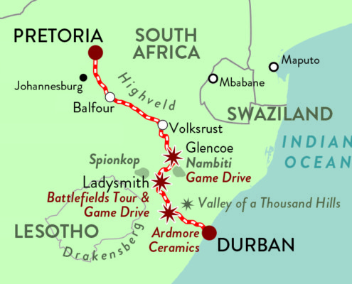 rovos rail map durban