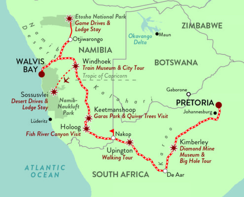 rovos rail map namibia