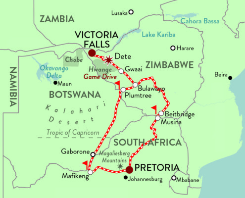 rovos rail map vicfalls