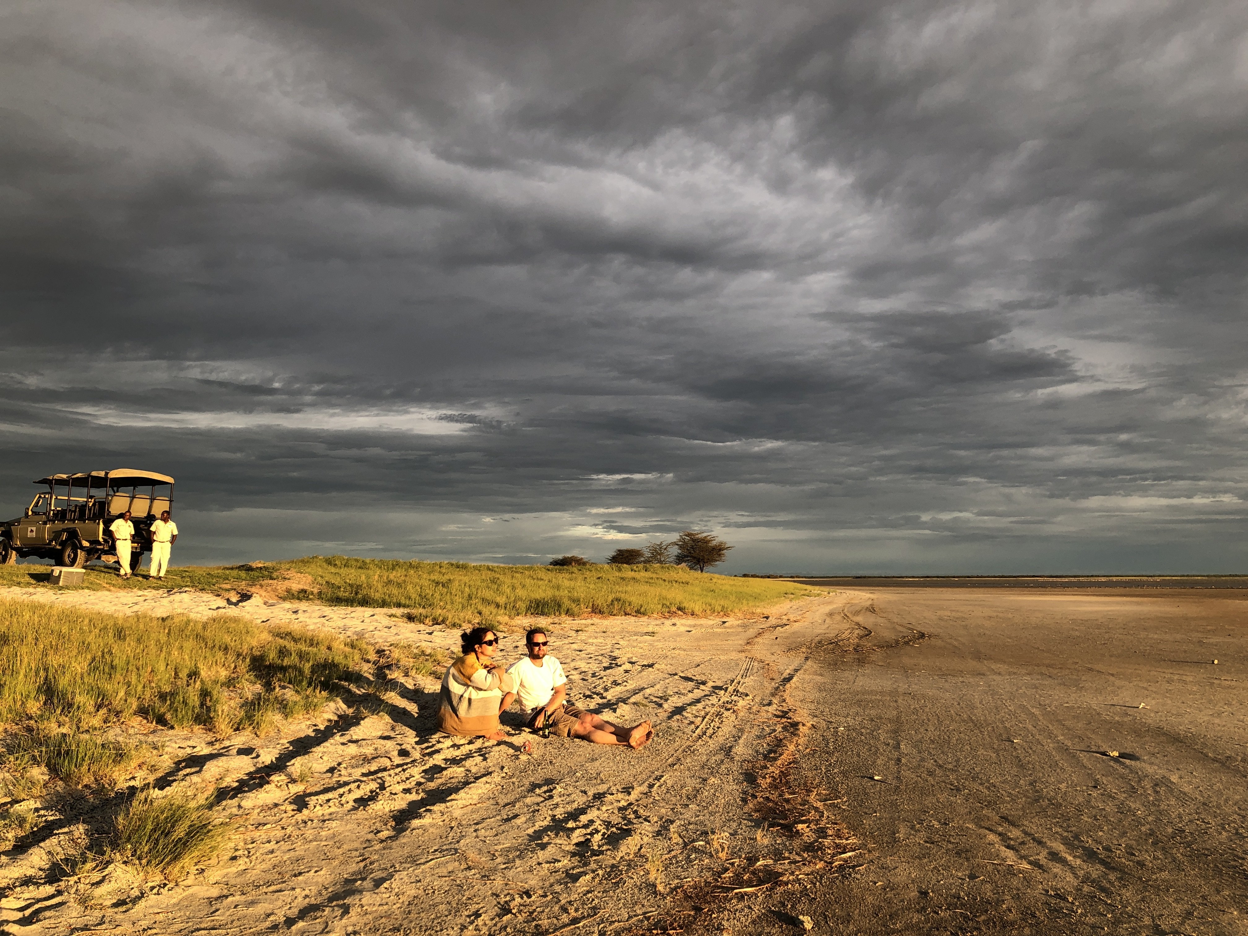 Botswana Magkadikadi Pan Sonnenuntergang Elina Patrick