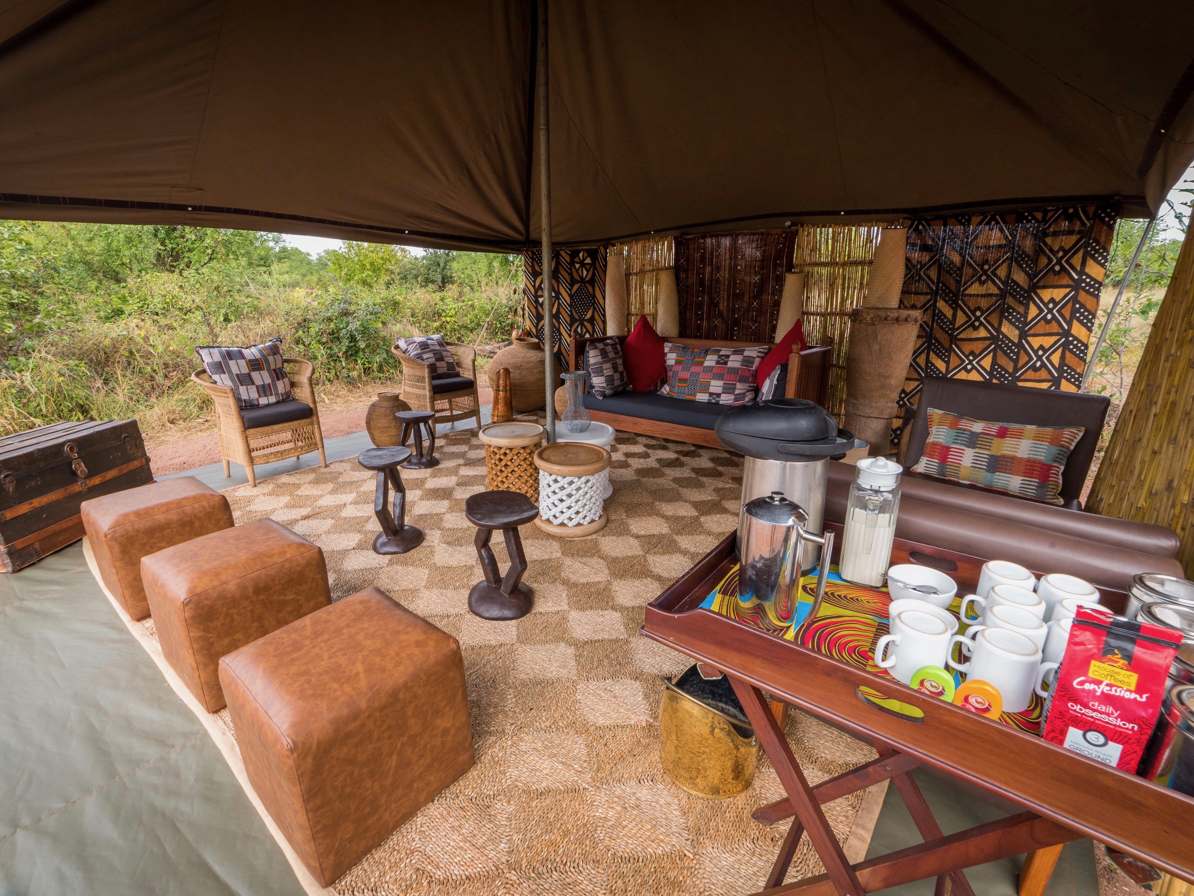 Simbabwe Hwange Bush Camp Lounge