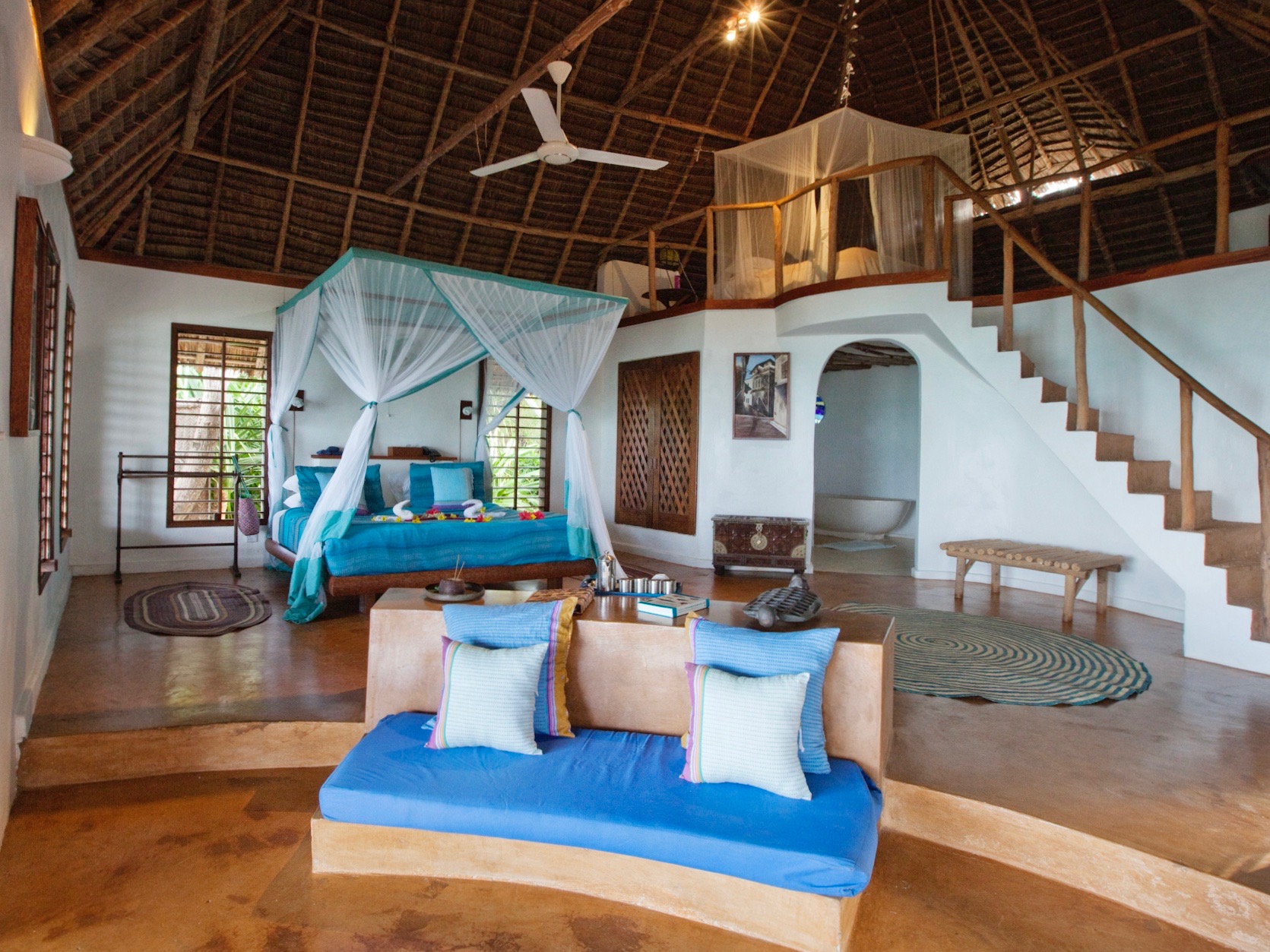 Schlafzimmer in Tansania in der Asilia Matemwe Lodge