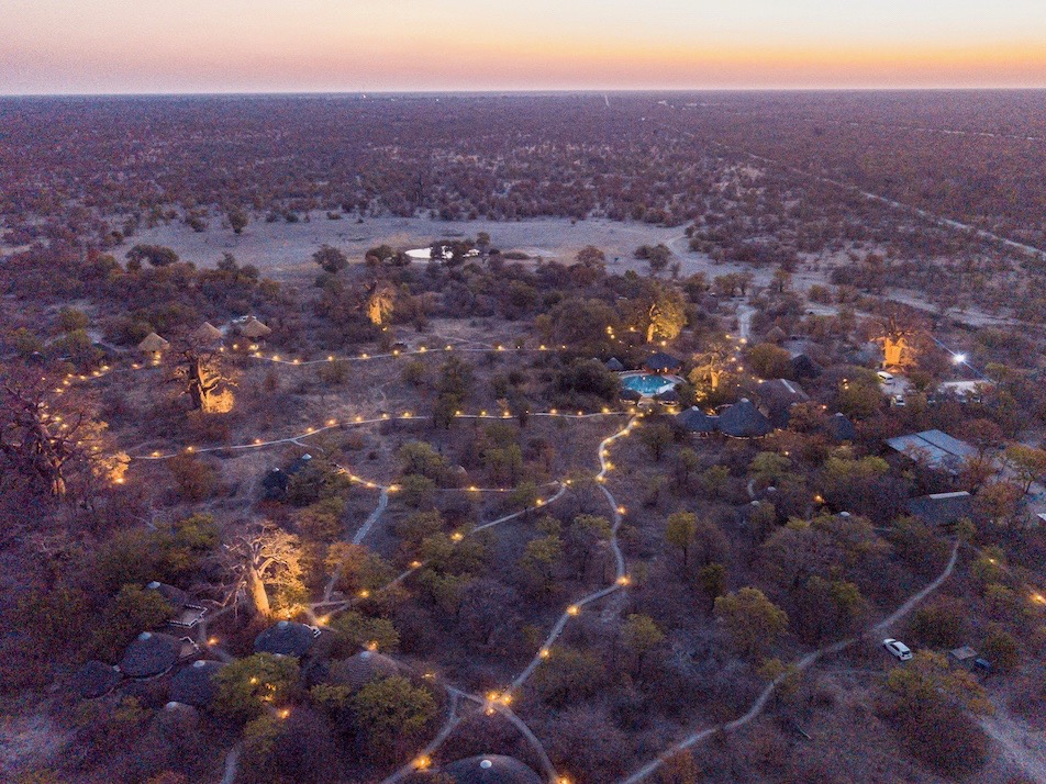 Botswana 0Planet-Baobab-Arial-camp-and-twinkling-lanterns