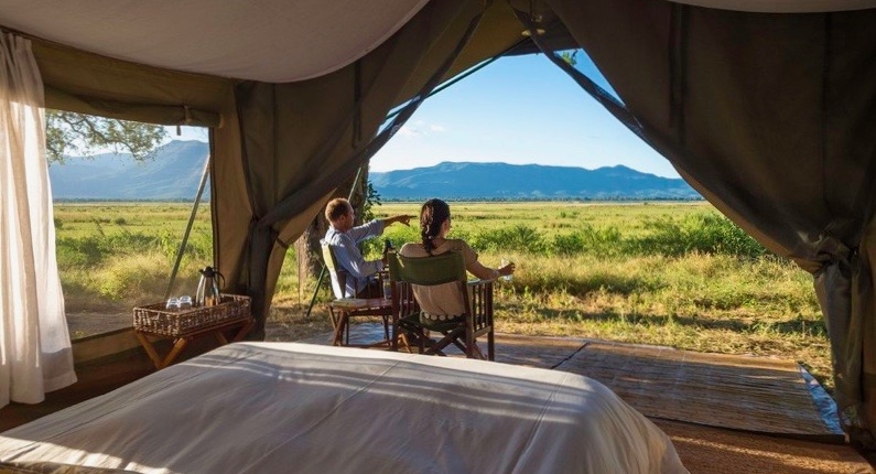 Simbabwe Mana Pools Johns Camp Zelt