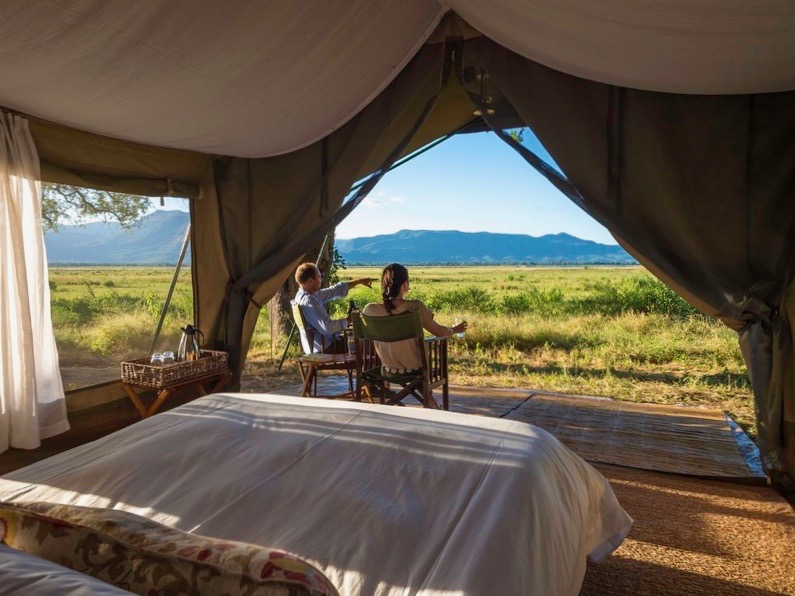 Simbabwe Mana Pools Johns Camp Zelt